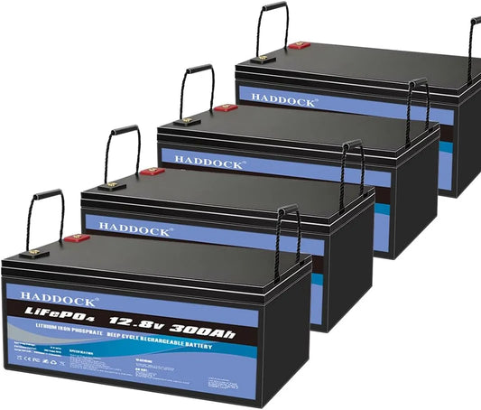 Batterijset, Lifepo4, 12 V, in serie geschakeld tot 48 V 300 Ah, Batterijen met een lange levensduur, energieopslag, 4 stuks, 15 kWh