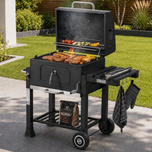 Barbecue, vierkante Barbecue Ruingrill van Ijzer, 116 x 56,5 x 105 cm