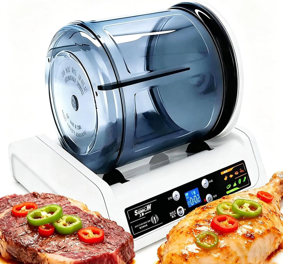 Machine met 33 x 24 x 25 cm, 15 minuten, 220V, 4 W en transparant