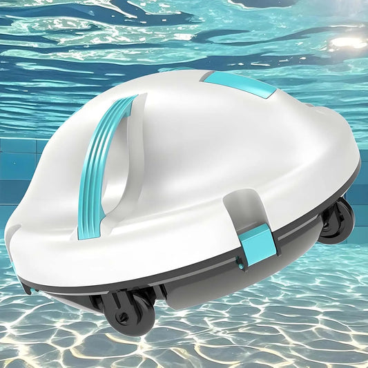 Zwembadrobot met 100 M2, 120 MINUTEN, 5200 mAh, 2,5 cm, draadloze werking, voor bovengrondse en ingegraven zwembaden en automatische zwembadreiniging