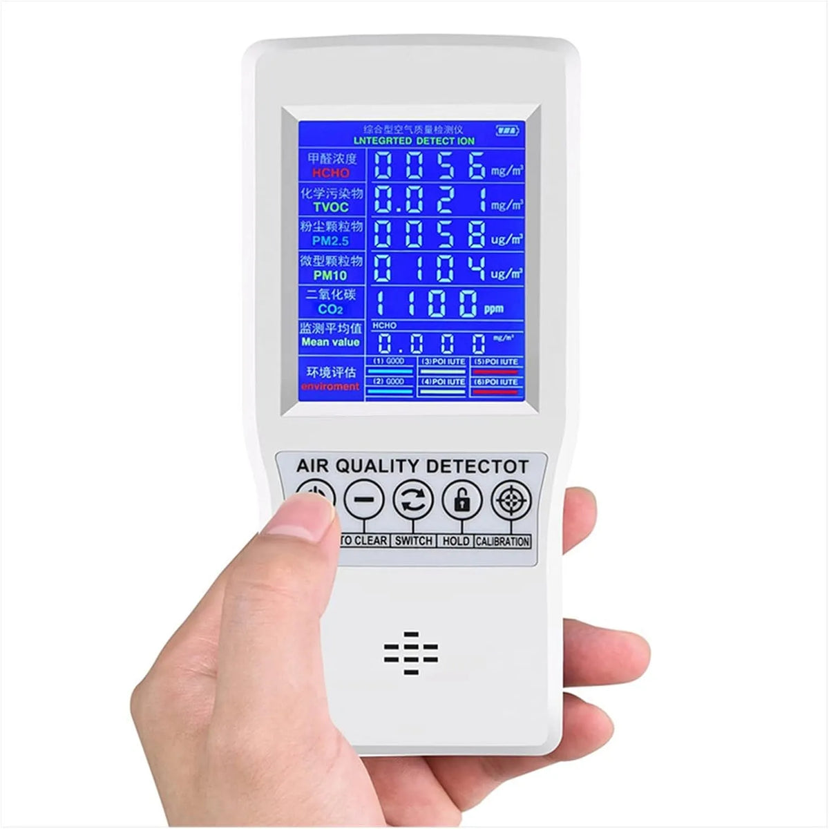 Luchtkwaliteitsmeter CO2 met Gasdetector Kooldioxide CO2 Detector formaldehyde detector