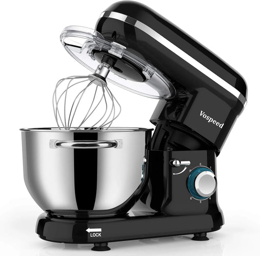 Keukenmachine met 1500 W, 6,2QT, RVS, 3 accessoires, zwart en blauw