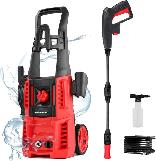 Hogedrukreiniger, 3.0 GPM, 5 inch wielen, 18 m snoer/slanglengte Max, Elektrische hogedrukreiniger, Power reiniger voor terras, auto, oprit, hek