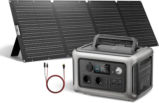 Zonnepaneel, 200 W, 600 W AC/100 W USB-C-uitgang, off-grid, noodgevallen, 299Wh, 1 uur snel opladen voor outdoor, RV, R600 SP033 LifePO4