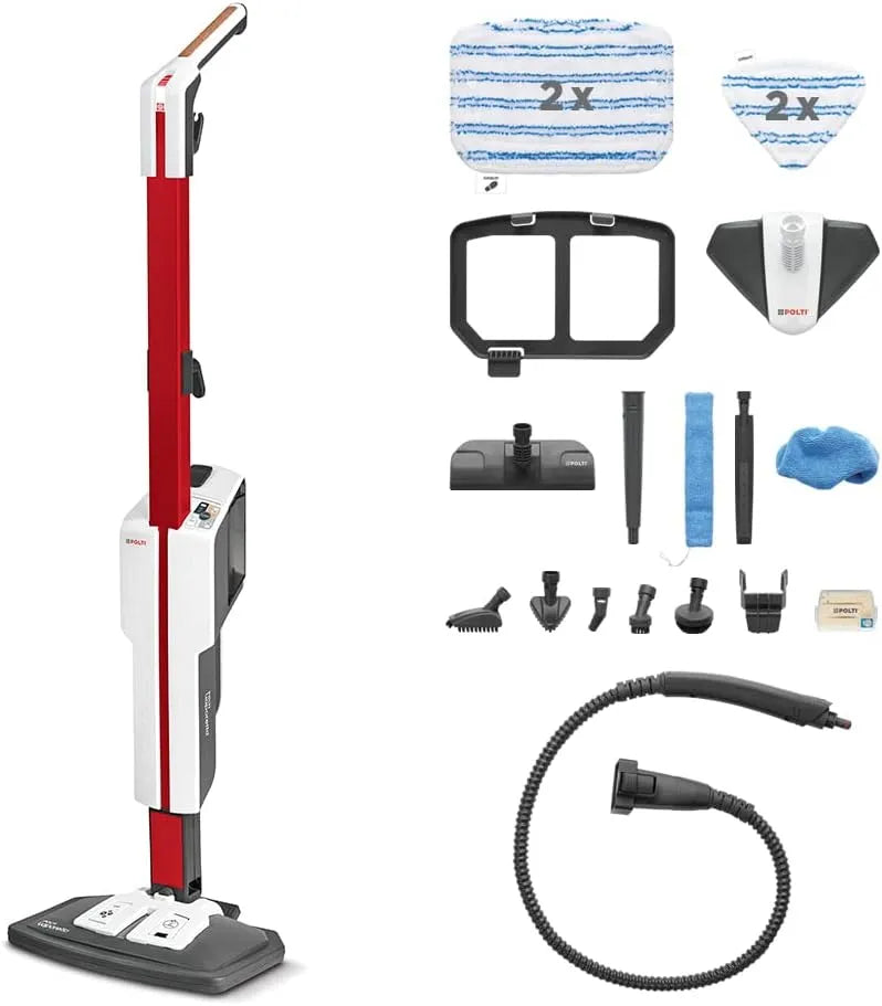 Stoomreiniger SV650_style met voor tapijt, harde vloeren en dierenharen, 19 accessoires en rood