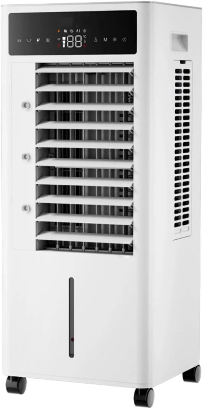 Mobiele airconditioner en Luchtkoeler, 3 modi, verdampingsventilator met 10 liter watertank, 24-uurs timer, Mobiele airconditioning