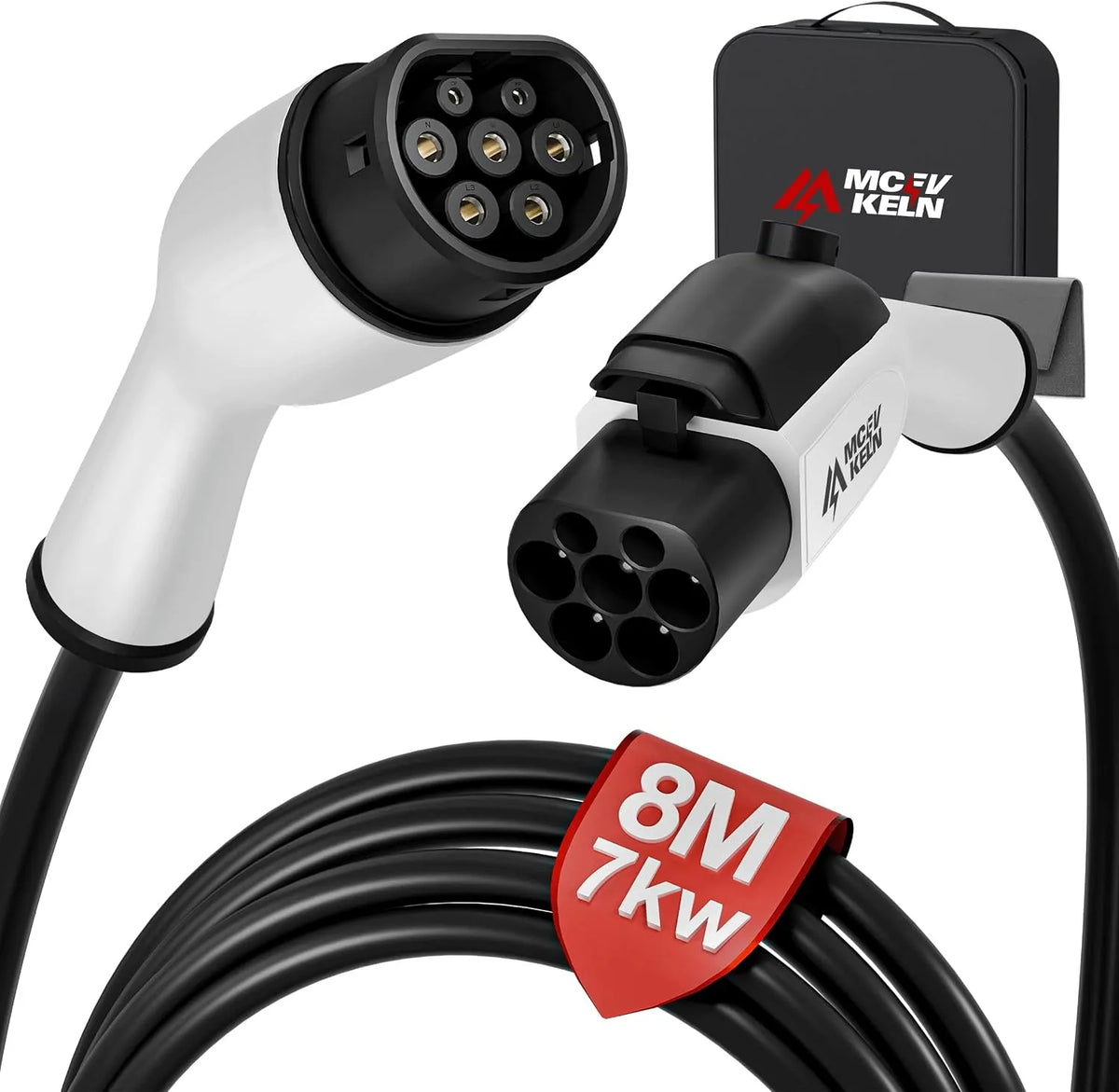 Verlengkabel, IEC62196-2, 32 A 1-fase, 7 kW, Verlengkabel voor oplaadkabel elektrisch voertuig type 2