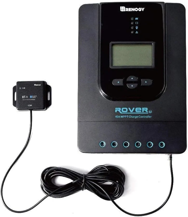 Renogy MPPT 40A 12/24 V MPPT zonne-laadregelaar Bluetooth zonne-laadregelaar met LCD-scherm met 40A, Bluetooth en digitaal display
