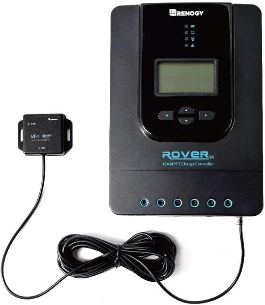 Renogy MPPT 40A 12/24 V MPPT zonne-laadregelaar Bluetooth zonne-laadregelaar met LCD-scherm met 40A, Bluetooth en digitaal display
