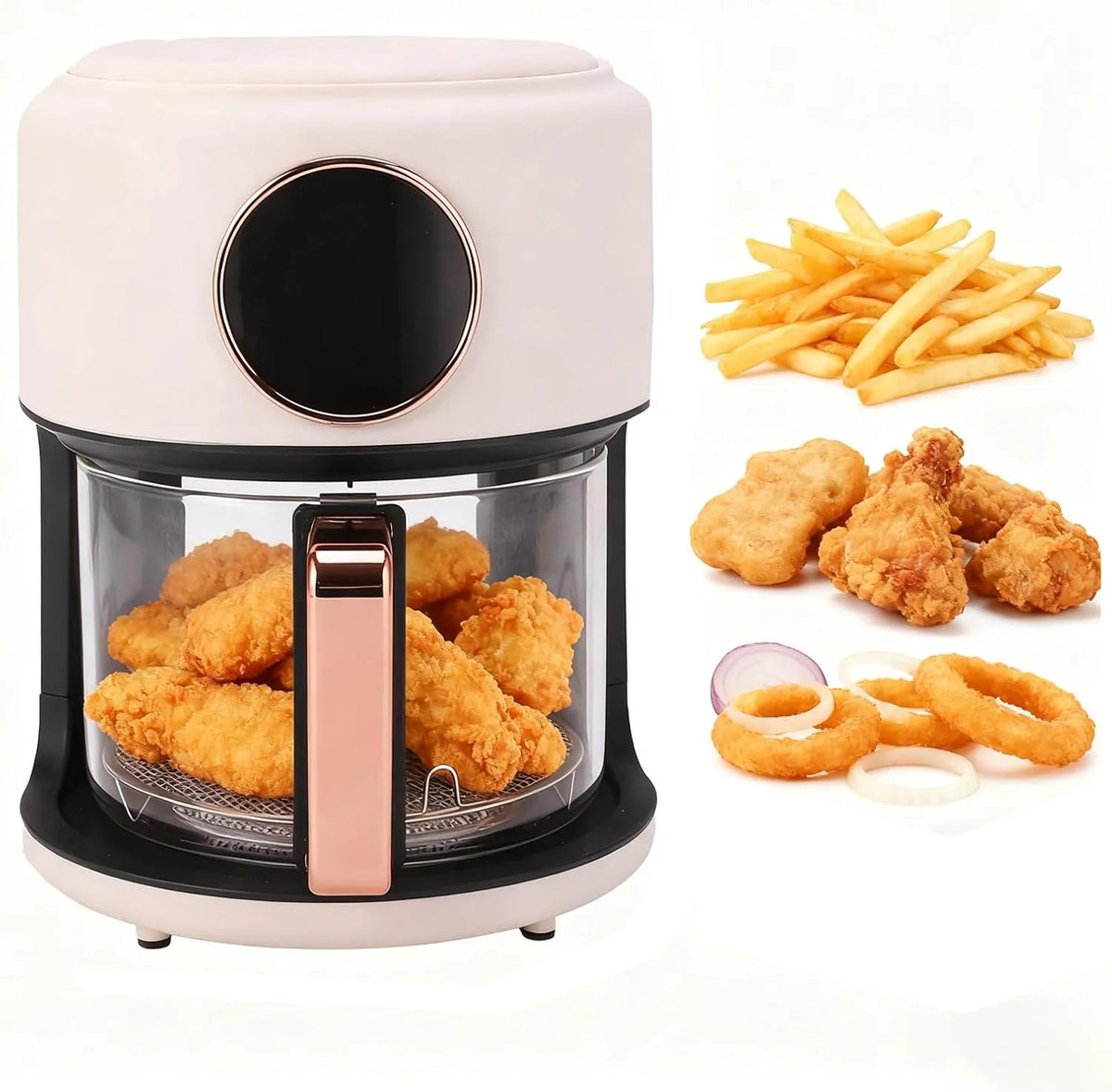 Airfryer, voor snelle en gemakkelijke maaltijden, Mini-airfryer, compacte airfryer voor snelle en gemakkelijke maaltijden, antiaanbaklaag