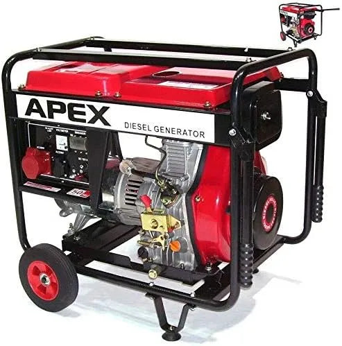 Generator, 400 V, 76 x 62 x 71cm, 230 V, 16 A, 50 Hz, 9,4 pk, 12 V