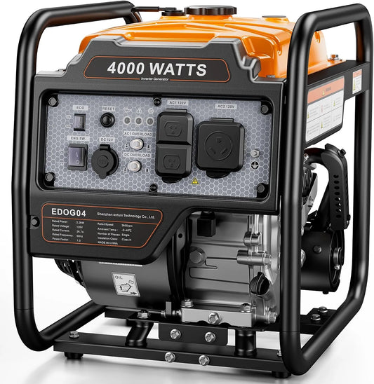 Spanningsomvormer, 4400 watt open frame omvormer generator, draagbare generator op gas voor thuis back-up, geluidsarm werking, noodstroom, RV Ready