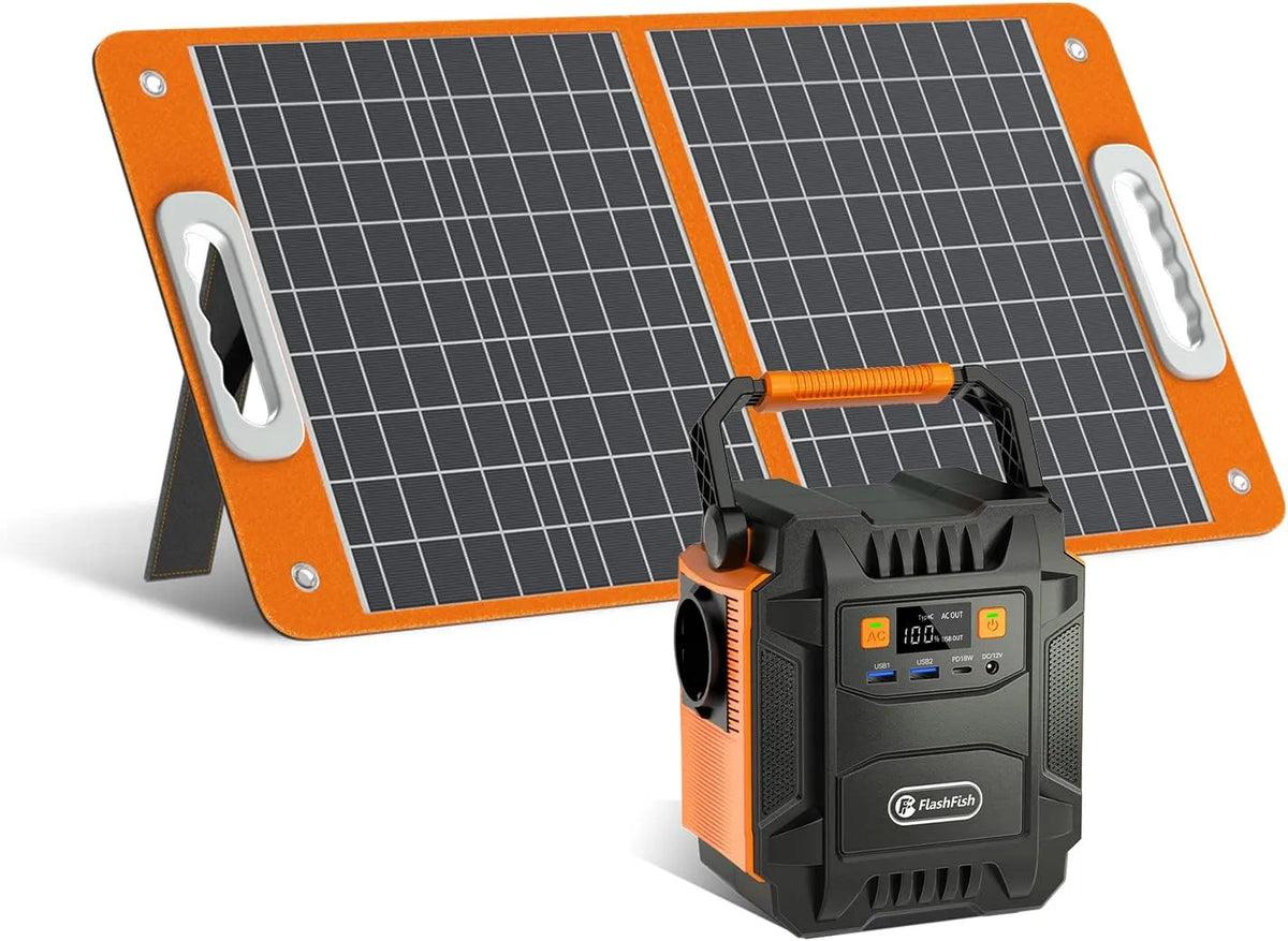 Generator, 200 W, 48.000 mAh, 18 V, draagbare zonne-oplader met DC-uitgang