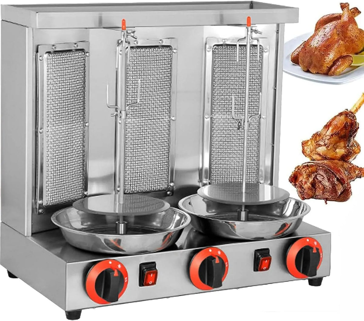 Machine met 300 x 300 x 490mm, 510 x 300 x 490 mm, waterreservoir, regelbare thermostaat, RVS, zwart en zilver
