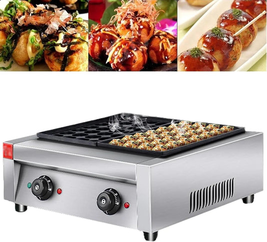 Machine, 0-300 °C, Japanse takoyaki-viskogelmachine met 56 gaten, instelbare temperatuur