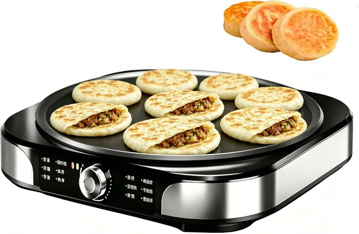 Pannenkoeken Maker Machine, Elektrische Crêpe Makers 40Cm, Anti-aanbak Bakplaat Bakken, voor Eieren Pizza, Opvouwbare Pannenkoeken Maker Machine