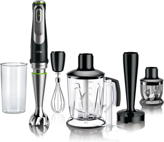 Braun MultiQuick 9 MQ 9147X Staafmixer met 1.25L, 350ml, 600ml, RVS, 5 accessoires en bruin