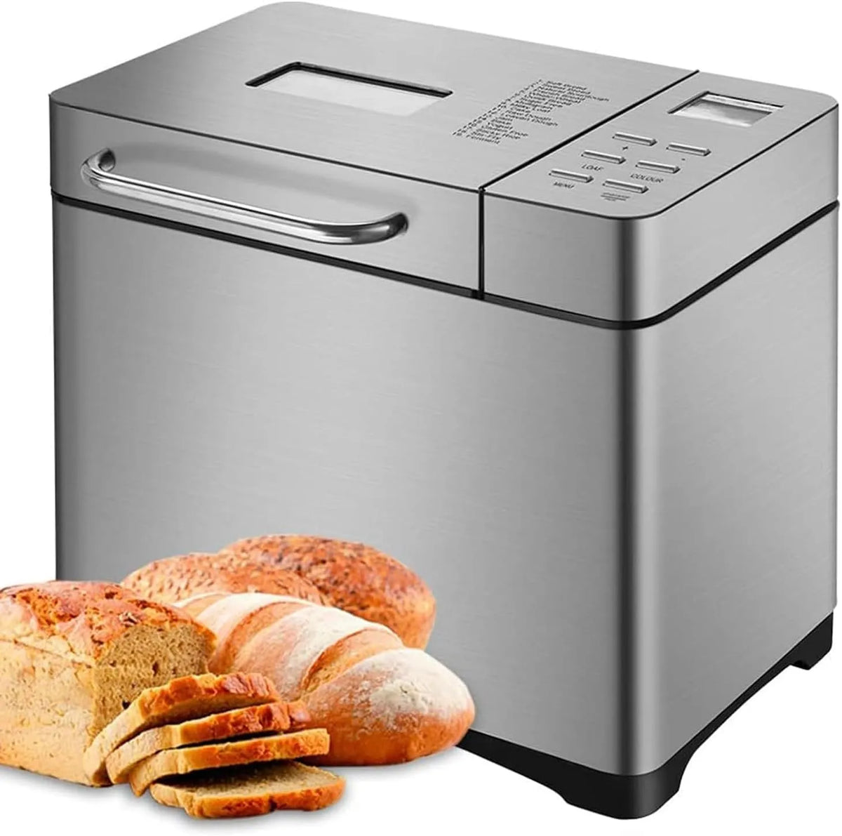 Broodbakmachine met 15 Uur, 1 uur, 15 minuten, 17 programma's en RVS