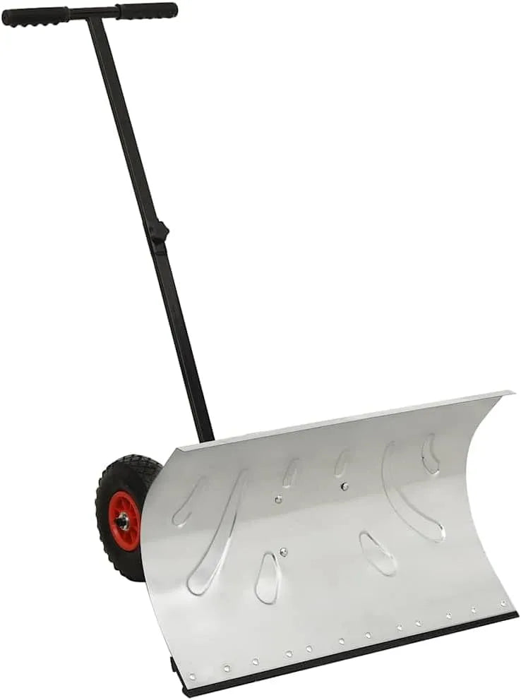 Sneeuwschuiver, verstelbaar sneeuwruimer met 2 luchtgevulde wielen, 74 x 46 cm sneeuwschild