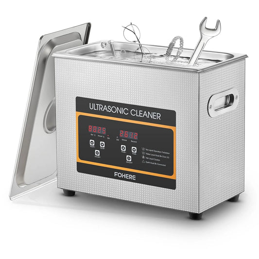 Ultrasoonreiniger met timer, 180 W, 60 W, 6,5 l, 200 W, 80 °C, 1°C en digitaal display