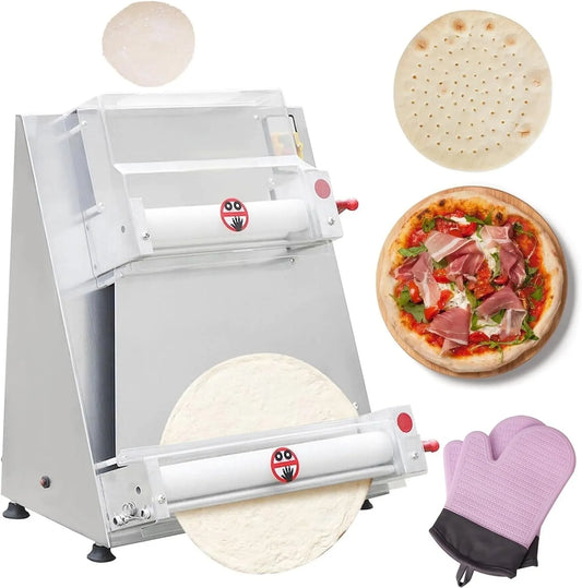 Pizza Press Machine met 12/15 inch, 47 x 48 x 65cm, 38 x 58 x 72cm, 55.5 x 56 x 80cm, 220V, 370 W, 10-30cm en 3-12 inch