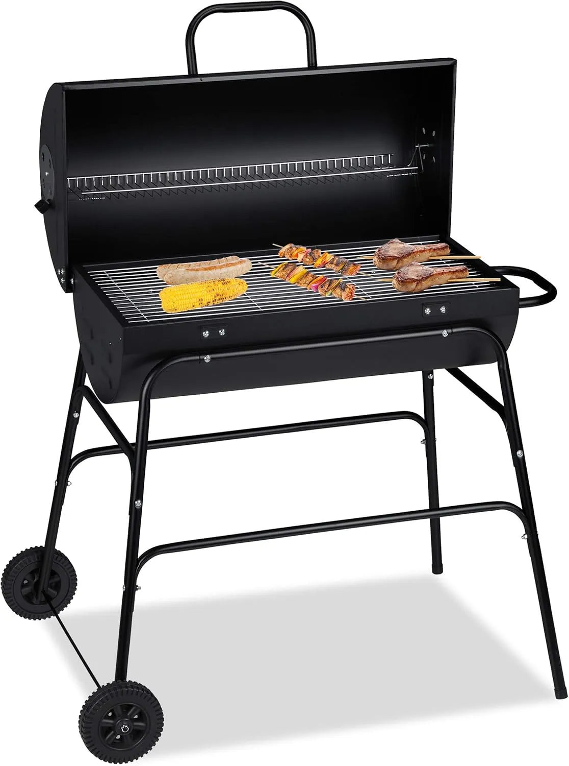 Barbecue met 96,5 x 103 x 64.5 cm, 71 x 34 cm, 67 x 12 cm, 67,5 x 28,5 cm en zwart