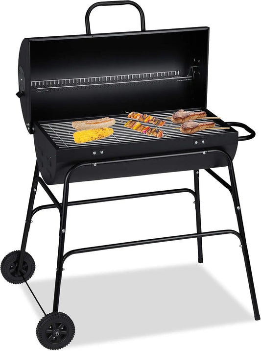 Barbecue met 96,5 x 103 x 64.5 cm, 71 x 34 cm, 67 x 12 cm, 67,5 x 28,5 cm en zwart