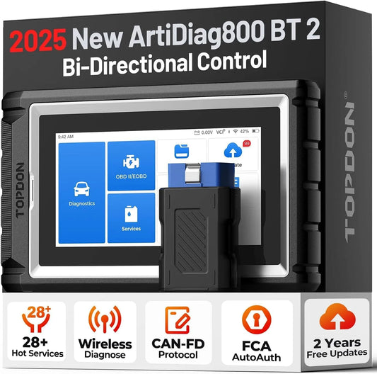 OBD2 Scanner, Nieuwe Actieve Test, Olie Reset/EPB/SAS/TPMS/DPF, met alle Systemen Diagnose, Draadloze Diagnostische, TOPDON ArtiDiag800 OBD2