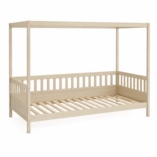 Lit à baldaquin enfant en bois de pin 90x200 cm