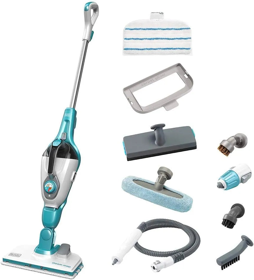 BLACK+DECKER reiniger FSMH1321J-QS met 1300 W, 500 ml, 15 seconden, ruime kabellengte, 9 accessoires, 99,9% van de zonder chemicaliën gedode