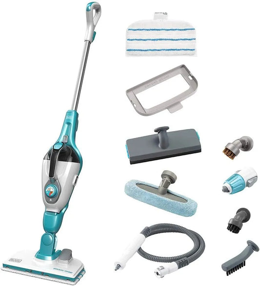 BLACK+DECKER reiniger FSMH1321J-QS met 1300 W, 500 ml, 15 seconden, ruime kabellengte, 9 accessoires, 99,9% van de zonder chemicaliën gedode