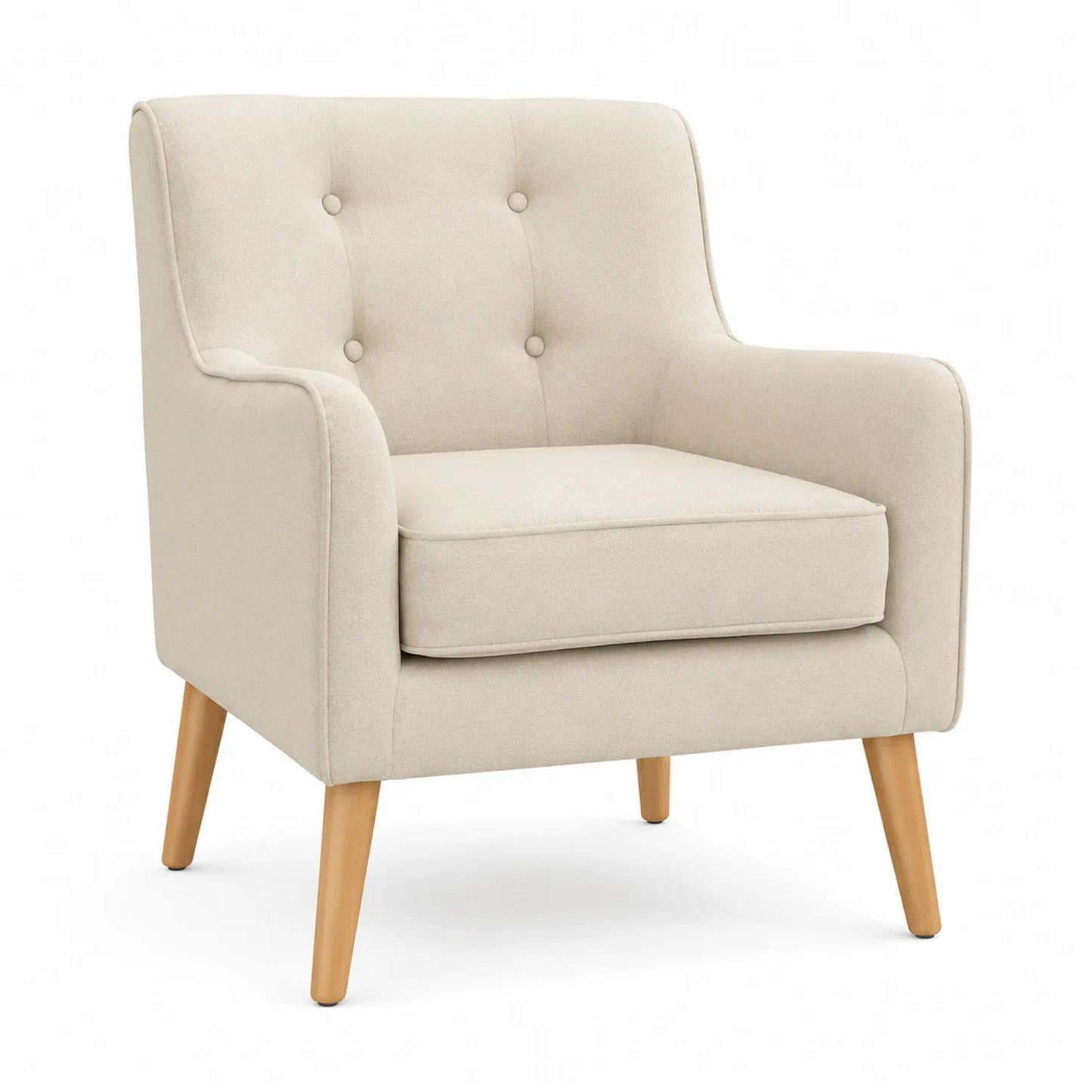 Fauteuil en tissu avec pieds en bois