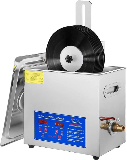 Ultrasoonreiniger met 6L, 20-80 °C, 0-30 minuten, 180 W, waterreservoir en RVS