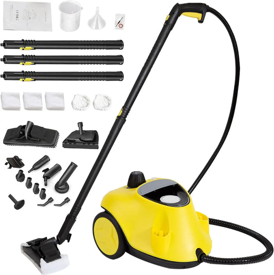 Stoomreiniger met 2100 W, 2,1 l, 5 bar, 165 °C, 3-8 minuten, 60 minuten, 1,8 l en waterreservoir