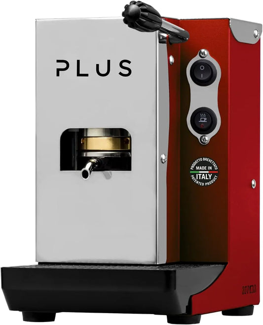 Espressomachine met Koffiezetapparaat voor pads, Koffiemachine voor Koffie, 44 mm, model AROMA PLUS rood
