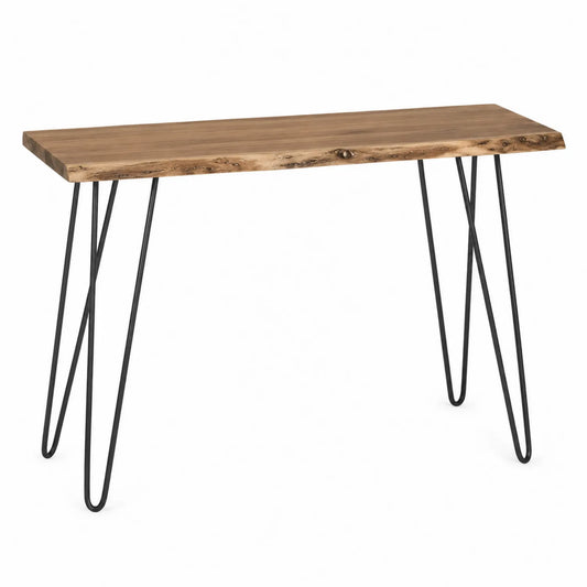 Console en bois et métal noir 120 cm