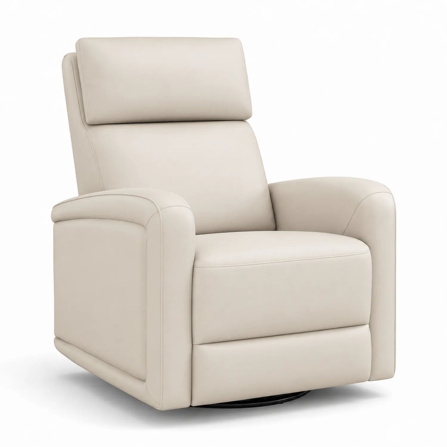 Fauteuil inclinable en cuir synthétique beige avec fonction pivotante