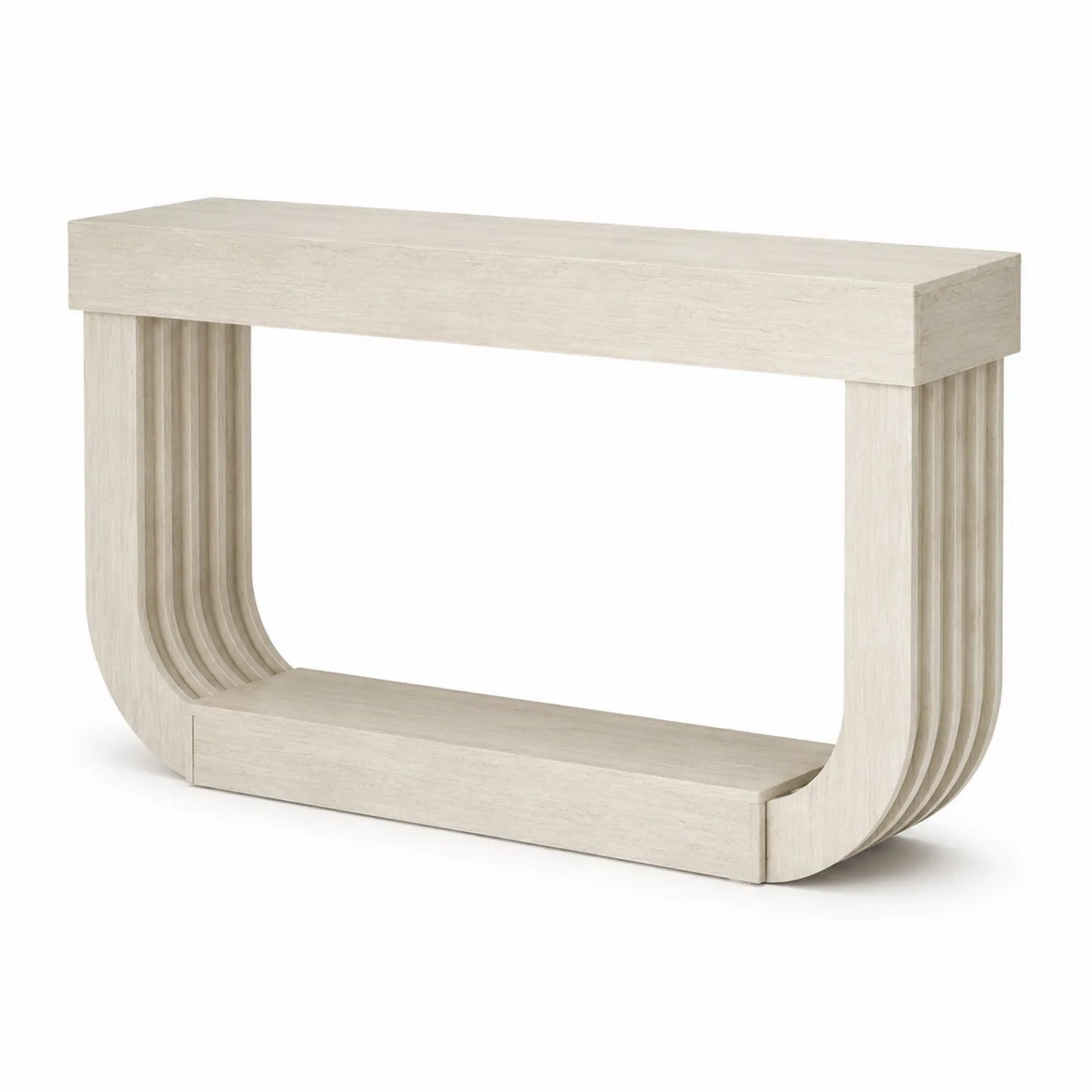 Table console en bois beige 150x30x85 cm