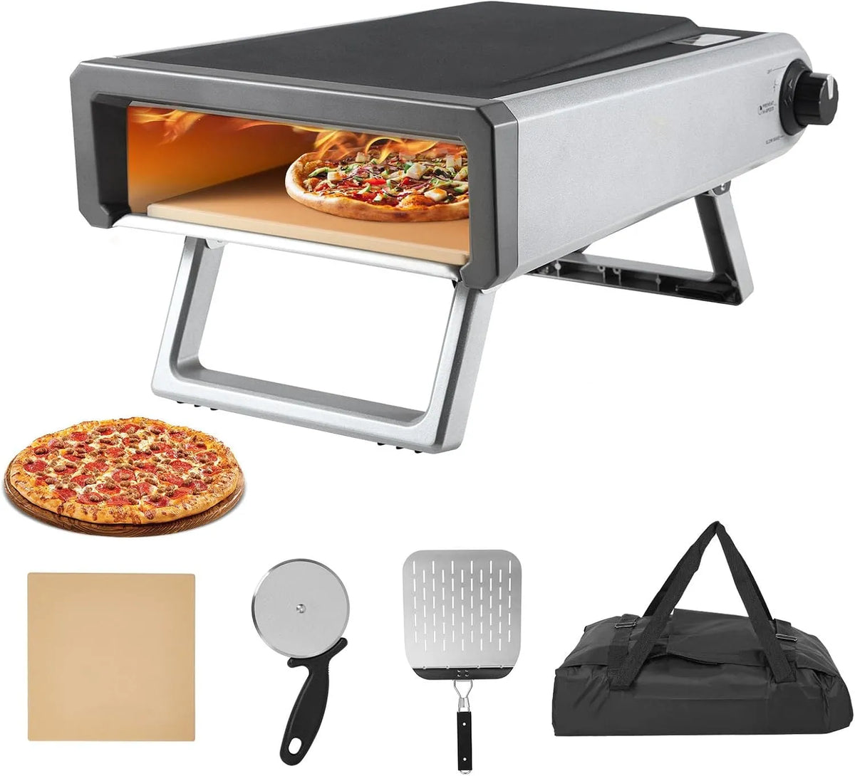 Inbouwoven, Camping, Party Bakken, Pizza Oven Gas Outdoor 30 cm Draagbare RVS Propaan Pizza Oven