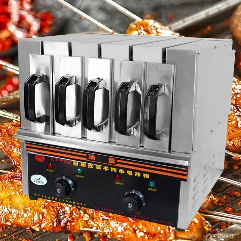 Barbecue, 3600 W rookloze 50 spiesen grillovenmachine, voor tuinpicknick kamperen binnen buiten, 5 groepen kebabrotisserie maken spiesenoven