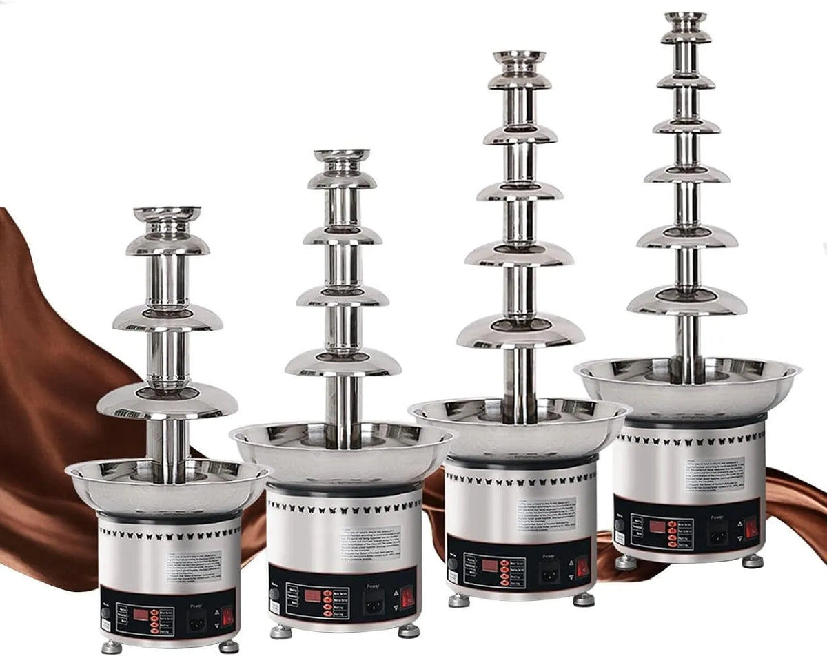Chocoladefontein machine met regelbare thermostaat, 6 etages met temperatuurregeling voor feestjes