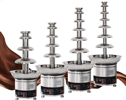 Chocoladefontein machine met regelbare thermostaat, 6 etages met temperatuurregeling voor feestjes