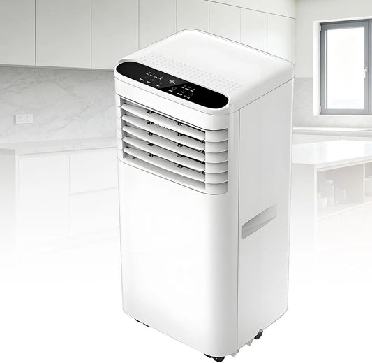 Mobiele airconditioner met 7000 BTU, 20 m2, 16°C, 32°C, 4-IN-1, afstandsbediening, digitaal display en slaapstand