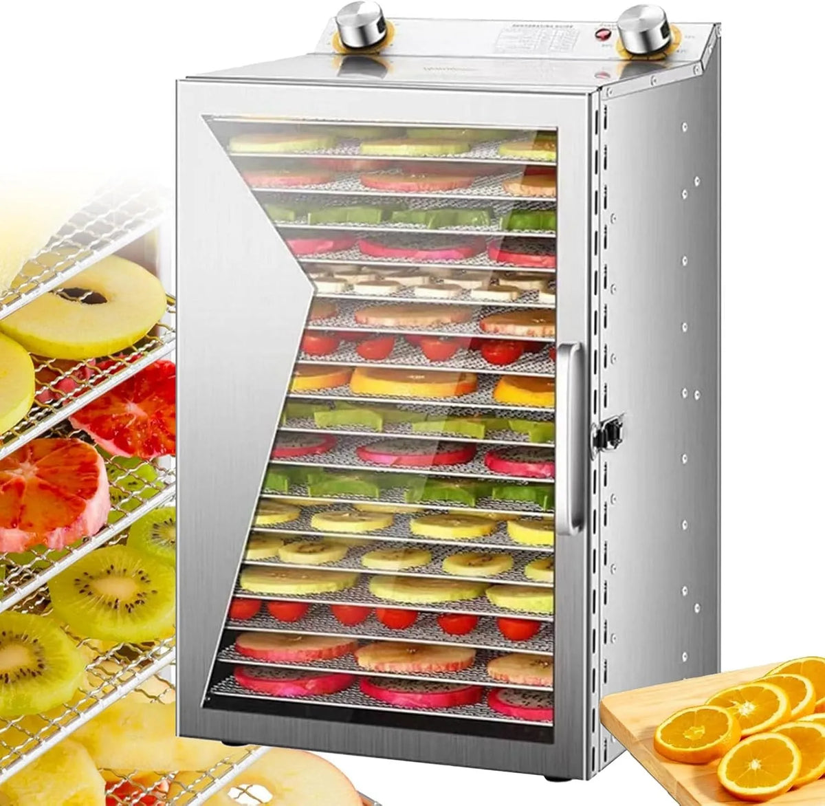Kast met 400 W, 800 W, 12 uur, 30°C, 90°C, TIMER, regelbare thermostaat en RVS