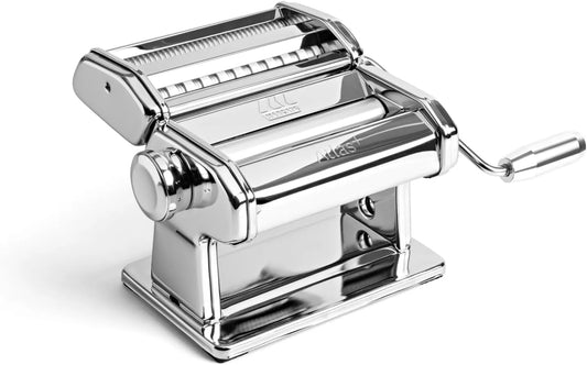 Machine, Marcato Atlas+ Pastamachine van geanodiseerd aluminium met 4 formaten, fettuccine, Made in Italy, lasagne, tagliolini en spaghetti