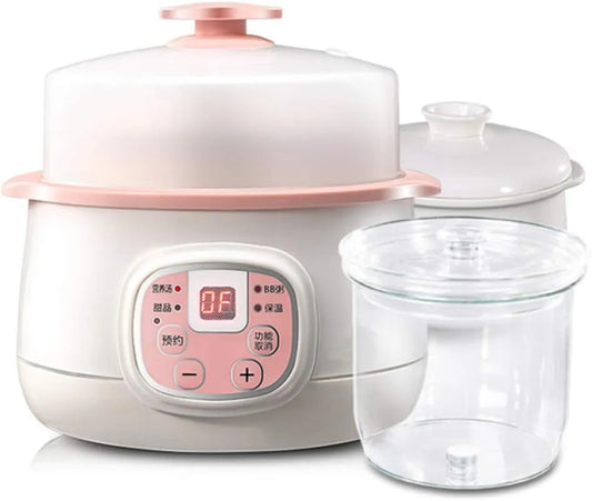 Slowcooker, 0,8 l keramische voering slowcooker, voor 1-2 personen, elektrische stoofpan