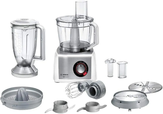 Bosch MC812S820 MultiTalent 8/1.250 Watt / 3,9 liter/Multiaccessoires MC812S820 met 3,9 l, RVS en wit
