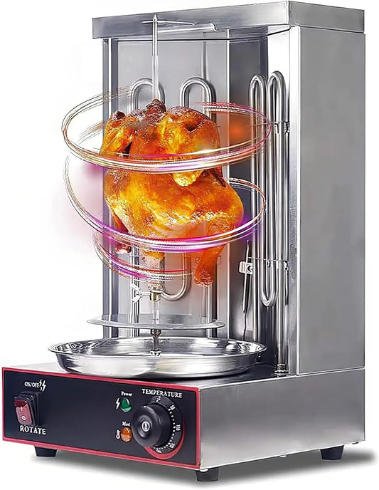 Inbouwoven, Verticale Rotisserie Oven Grill, Verzamelen Pan, Elektrische Shawarma Machine Rvs 300°C