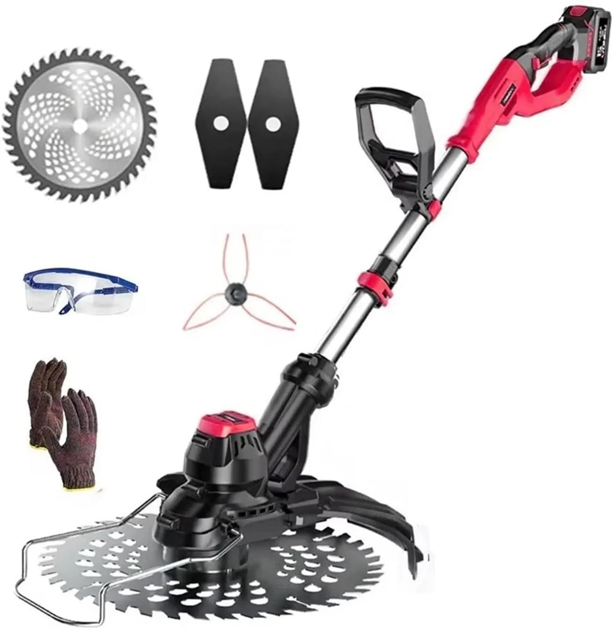Grasmaaier, 18V, Snoerloze Elektrische Grasmaaier, Elektrische Grasmaaier Accu-aangedreven Onkruidverdelger, Borstelloze Motor