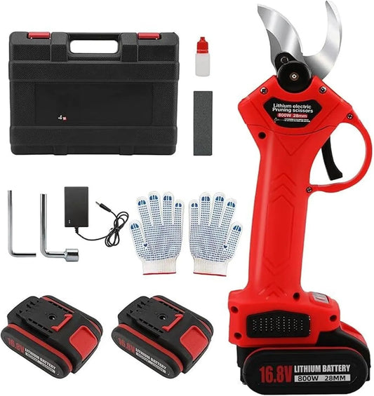 Elektrische snoeischaar met 1 inch, 25 mm en 16,8V, professionele elektrische snoeischaar 2batteries